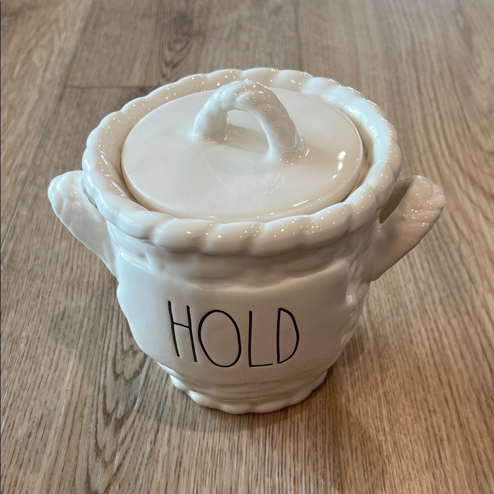 Rae Dunn White Ceramic Canister with Lid